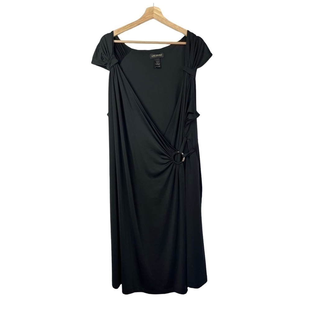 Lane Bryant Black Short Sleeve Wrap Dress 22/24